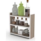 Kenz Life Tezgah Üstü Mutfak Rafı Muhittin Crd 39x39x13 - RENK - Beyaz - Gri