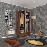Kenzlife 2 Bölmeli 2 Çekmeceli Bedri 182x100x42 Ceviz Dolap Kapaksız Ceviz Giysi Dolabı