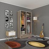 Kenzlife 2 Bölmeli 2 Çekmeceli Bedri 182x100x42 Cordoba Kapaksız Giysi Dolabı