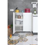Kenzlife 2 Kapılı Dolap Çilem 088*070*032 Byz Kilitli Tekerlekli Banyo Mutfak Ofis Kitaplık Ayakkabı