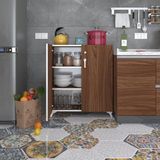 Kenzlife 2 kapılı dolap çilem 088*070*032 cvz kilitli ayaklı banyo mutfak ofis kitaplık ayakkabılık kiler - Ceviz