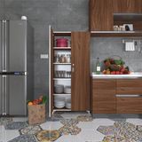 Kenzlife 2 kapılı dolap çilem 188*090*032 cvz kilitli ayaklı banyo mutfak ofis kitaplık ayakkabılık kiler - Ceviz