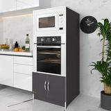 Kenzlife Ankastre Fırın Dolabı Ahsen Mat Gri 144*060*56 Mutfak Kiler Suntalam