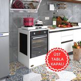 Kenzlife ankastre modülü kabini kalsiyum3 byz fırın ocak dolabı sabit tabla - 32 - Beyaz