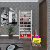 Kenzlife ayakkabılık ayakkabı dolabı kilitli be real byz 160*70*32 kapaklı arkalıklı ofis dolabı iki bölme + tekli duvar