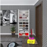 Kenzlife ayakkabılık ayakkabı dolabı kilitli be real byz 180*70*32 kapaklı arkalıklı ofis dolabı iki bölme + tekli duvar