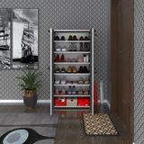 Kenzlife Ayakkabilik Ayakkabi Dolabi Kilitli Be Real Gri 140*70*32 Kapakli Arkalikli Ofis Dolabi İki Bolme