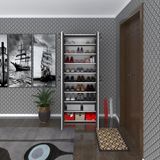 Kenzlife Ayakkabilik Ayakkabi Dolabi Kilitli Be Real Gri 180*70*32 Kapakli Arkalikli Ofis Dolabi İki Bolme