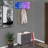 Kenzlife Ayakkabılık Cimcime3 Gribyz 53*060*32 Kapaklı 3 Raflı 9 Çift Ayakkabı Kapasitesi - Ahşap