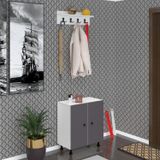 Kenzlife Ayakkabılık Cimcime4 Gribyz 68*060*32 Kapaklı 4 Raflı 12 Çift Ayakkabı Kapasitesi