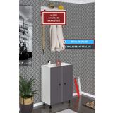 Kenzlife Ayakkabılık Cimcime5 Gribyz 83*060*32 Kapaklı 5 Raflı 15 Çift Ayakkabı Kapasitesi
