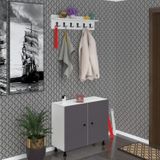 Kenzlife Ayakkabılık Galoş4 Gribyz 53*080*32 Kapaklı 4 Raflı 16 Çift Ayakkabı Kapasitesi