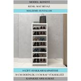 Kenzlife Ayakkabılık Konevi Mat Beyaz Suntalam 110*040*30 Ondört Çift Ayakkabı Kapasitesi Arkalıksız