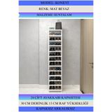 Kenzlife Ayakkabılık Konevi Mat Beyaz Suntalam 183*040*30 Yirmidört Çift Ayakkabı Kapasitesi Arkalıksız