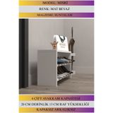 Kenzlife Ayakkabılık Mısri Mat Beyaz Suntalam 035*060*20 Altı Çift Ayakkabı Kapasitesi Arkalıksız