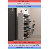 Kenzlife Ayakkabılık Mısri Mat Beyaz Suntalam 095*060*20 Onsekiz Çift Ayakkabı Kapasitesi Arkalıksız