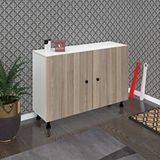 Kenzlife Ayakkabılık Yemeni4 Crdbyz 68*120*32 Kapaklı 4 Raflı 24 Çift Ayakkabı Kapasitesi - Beyaz