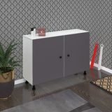 Kenzlife Ayakkabılık Yemeni4 Gribyz 68*120*32 Kapaklı 4 Raflı 24 Çift Ayakkabı Kapasitesi - Beyaz