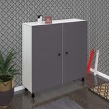 Kenzlife Ayakkabılık Yemeni6 Gribyz 98*120*32 Kapaklı 6 Raflı 36 Çift Ayakkabı Kapasitesi