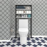 Kenzlife Bakbudaiyi banyo klozet dolabı abadan byzsyh 135*050*20 mat suntalam metal siyah boya