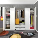 Kenzlife Begonvil 6 Kapılı Çekmeceli 240 cm Gardrop