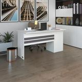 Kenzlife Beyaz Sol 75x120x80 cm Raflı Ofis Bilgisayar Masası