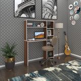 Kenzlife bilgisayar çalışma masası prost cvz 140*100*20 kitaplık sağda ofis sekreter laptop - 140x100x20 - Ceviz