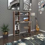 Kenzlife bilgisayar çalışma masası prost cvz 140*100*20 kitaplık solda ofis sekreter laptop - 140x100x20 - Ceviz