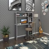 Kenzlife bilgisayar çalışma masası prost gri 140*100*20 kitaplık sağda ofis sekreter laptop - 140x100x20