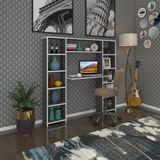 Kenzlife bilgisayar çalışma masası senna gri 140*130*20 kitaplıklı ofis sekreter laptop - 140x130x20