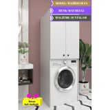 Kenzlife Çamaşır-Kurutma-Bulaşık Makinesi Dolabı Mahidevran Byz 180*70*60 Suntalam Banyo + Tekli Duvar Rafı Hediyeli - renk - Beyaz