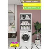 Kenzlife Çamaşır-Kurutma-Bulaşık Makinesi Dolabı Zenbilli Byz 180*70*60 Suntalam Banyo + Tekli Duvar Rafı Hediyeli - renk - Beyaz