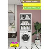 Kenzlife Çamaşır-Kurutma-Bulaşık Makinesi Dolabı Zenbilli Byz 180*70*60 Suntalam Banyo + Tekli Duvar Rafı Hediyeli
