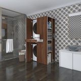 Kenzlife Çamaşır-Kurutma Makinesi Dolabı Ahi Evran Sağ Cvz 187*090*60 Çekmeceli Banyo - Beyaz