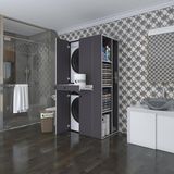 Kenzlife Çamaşır-Kurutma Makinesi Dolabı Ahi Evran Sağ Gri 187*090*60 Çekmeceli Banyo - Beyaz