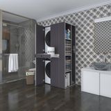 Kenzlife Camasir-Kurutma Makinesi Dolabi Ahi Evran Sag Gri 187*090*60 Cekmeceli Banyo