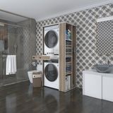 Kenzlife Çamaşır-Kurutma Makinesi Dolabı Bacce Sağ Crd 187*090*60 Çekmeceli Banyo - Beyaz