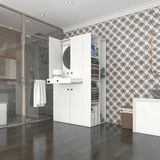 Kenzlife Çamaşır-Kurutma Makinesi Dolabı Biruni Byz 187*110*60 Çekmeceli Raflı Banyo - Beyaz