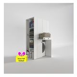Kenzlife çamaşır-kurutma makinesi dolabı biruni byz 187*110*60 çekmeceli raflı + tekli duvar rafı hediye
