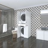 Kenzlife çamaşır-kurutma makinesi dolabı el kindimdf byz 187*070*60 çekmeceli kapaklı % 100 FULL MDF - Beyaz