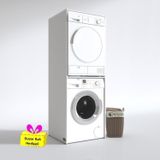 Kenzlife Çamaşır-Kurutma Makinesi Dolabı Evgeniya Byz 180*70*60 Banyo Çift Katlı Arkalıksız + Tekli Duvar Rafı Hediyeli