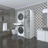 Kenzlife Çamaşır-Kurutma Makinesi Dolabı Gutas Sağ Byz 187*120*60 Çekmeceli Banyo - Beyaz