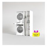 Kenzlife çamaşır-kurutma makinesi dolabı gutas sağ byz 187*120*60 çekmeceli + tekli duvar rafı hediye