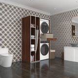 Kenzlife Çamaşır-Kurutma Makinesi Dolabı Gutas Sol Cvz 187*120*60 Çekmeceli Banyo - Beyaz