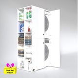 Kenzlife çamaşır-kurutma makinesi dolabı kapaklı fedyenka sol byz 180*090*60 banyo arkalıksız + tekli duvar rafı hediyel