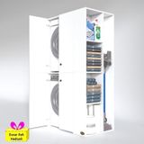Kenzlife Çamaşır-Kurutma Makinesi Dolabı Kapaklı Foka Byz 180*090*60 Banyo Arkalıksız + Tekli Duvar Rafı Hediyeli