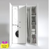 Kenzlife Çamaşır-Kurutma Makinesi Dolabı Kapaklı Yaromira Byz 180*120*60 Banyo Arkalıksız + Teklif Duvar Rafı Hediyeli