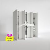 Kenzlife Çamaşır-Kurutma Makinesi Dolabı Nazzam Byz 187*170*60 Çekmeceli Raflı + Tekli Duvar Rafı Hediye - Beyaz