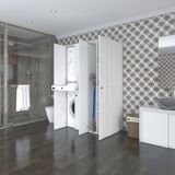 Kenzlife Çamaşır-Kurutma Makinesi Dolabı Şahrur Sağ Byz 187 120 60 Çekmeceli Banyo Çok Renkli
