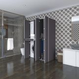Kenzlife Çamaşır-Kurutma Makinesi Dolabı Şahrur Sağ Gri 187*120*60 Çekmeceli Banyo - Beyaz